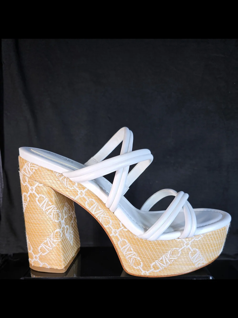 Michael Kors 'Corrine' White Strappy Signature Platform Sandals